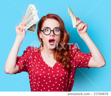 girl in red dress with money girl in red dress with money 15784676