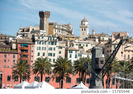 genoa town cityscape panorama from the sea genoa town cityscape panorama from the sea 15785046