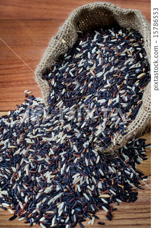 Black Rice pile in Gunny bag Black Rice pile in Gunny bag 15786553