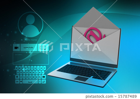 E-mail concept. Modern Laptop and envelope 15787489