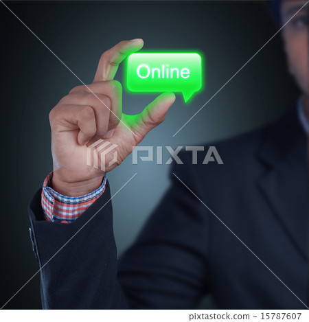 Man showing chat bubble 15787607