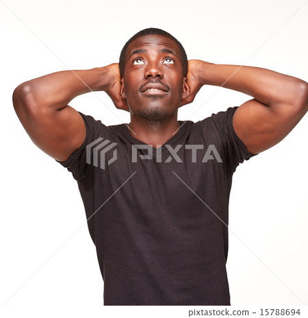 portrait of handsome young black african dreaming man 15788694