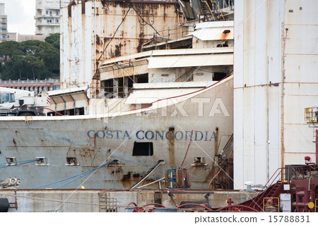 Costa Concordia wreck in Genoa Harbor 15788831