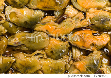 smoked mussels background 15789860