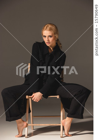 Beauty blond woman on chair Beauty blond woman on chair 15790649