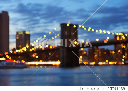 Bokeh photo of New York City Brooklyn Bridge Bokeh photo of New York City Brooklyn Bridge 15791489