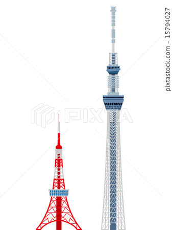 東京天空樹和東京鐵塔 東京天空樹和東京鐵塔 15794027