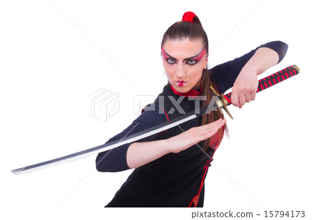 Woman in japanese martial art concept Woman in japanese martial art concept 15794173