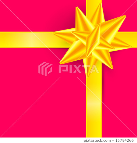 Gold Ribbon on Pink Background - Gift Box Cover 15794266