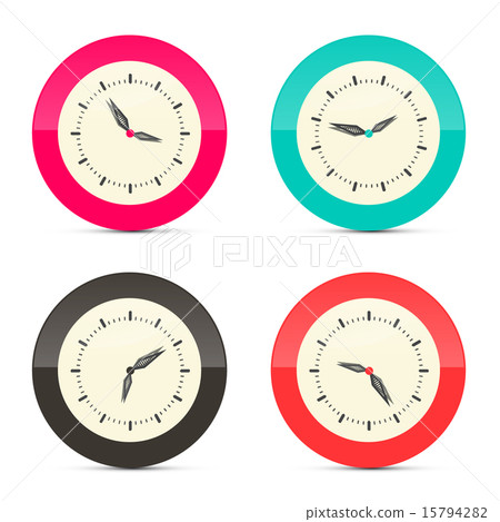 Retro Alarm Clock Set Illustration 15794282