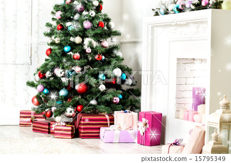 Christmas living room with star Christmas living room with star 15795349