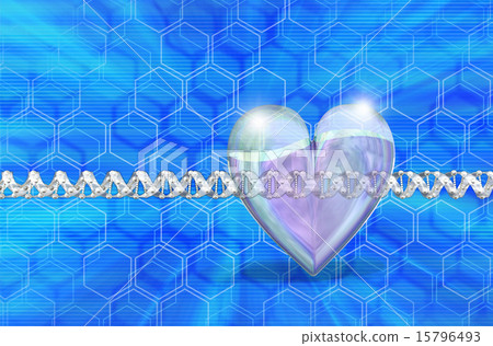 Image of gene DNA passing through heart 15796493
