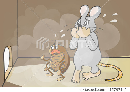 Rat and cockroach that smokes smoke 15797141