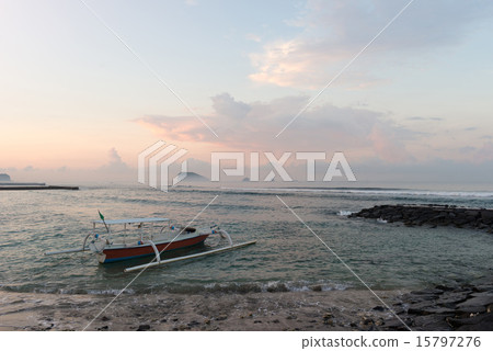 Balinese morning glow Candidasa 15797276
