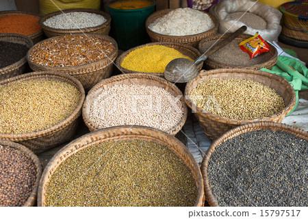 Nepal mountain area Ilam market dry matter shop beans Nepal mountain area Ilam market dry matter shop beans 15797517