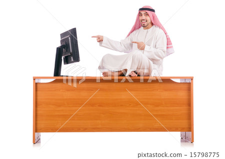 Arab man sitting at his desk Arab man sitting at his desk 15798775