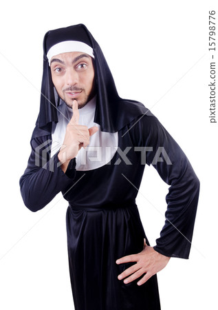 Male nun in funny religious concept Male nun in funny religious concept 15798776