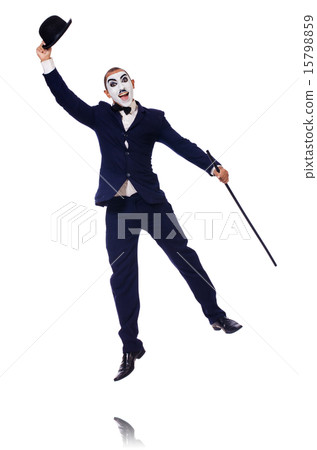 Personification of Charlie Chaplin on white Personification of Charlie Chaplin on white 15798859