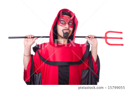 Man devil in red costume Man devil in red costume 15799055