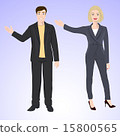Smiling man and woman in office style wear. 15800565