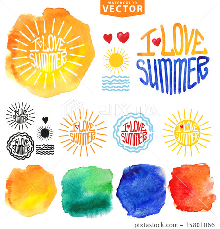 Abstract wtercolor background.Summer typography design template Abstract wtercolor background.Summer typography design template 15801066
