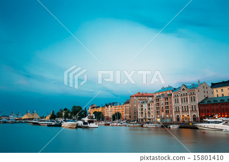 Embankment In Helsinki At Summer Evening, Finland. Town Quay 15801410