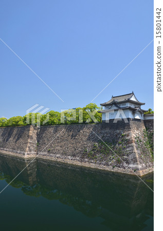 大阪城的Hori和石垣 15801442