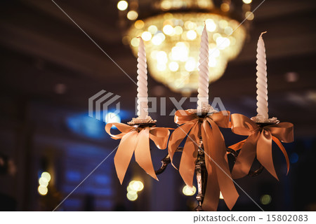candlesticks with candles in ballroom candlesticks with candles in ballroom 15802083