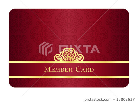 Red member card with vintage pattern-插圖素材 [15802637] - PIXTA圖庫