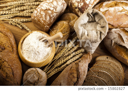 Baked traditional bread, natural colorful tone Baked traditional bread, natural colorful tone 15802827
