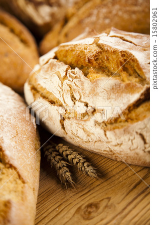 Variety of bread, natural colorful tone Variety of bread, natural colorful tone 15802961