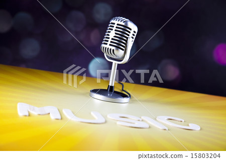 Microphone, vinyl record and Disco Balls, music  15803204