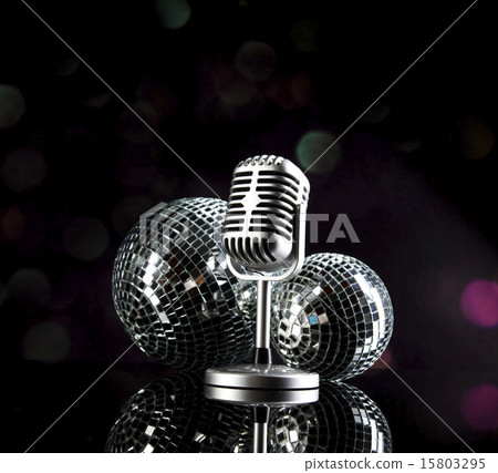 Retro microphone, music saturated concept Retro microphone, music saturated concept 15803295