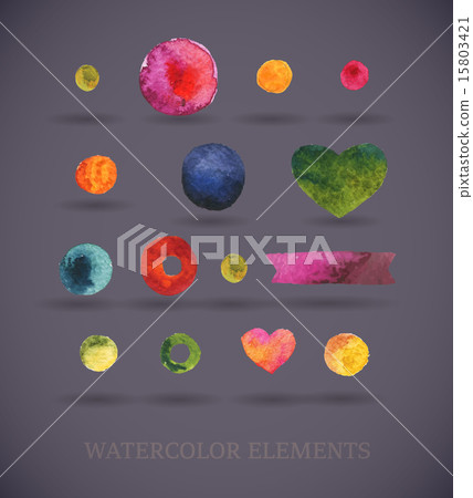 Watercolors ribbons and banners. Watercolors ribbons and banners. 15803421
