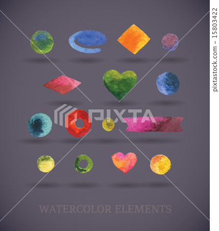 Watercolors ribbons and banners.  15803422