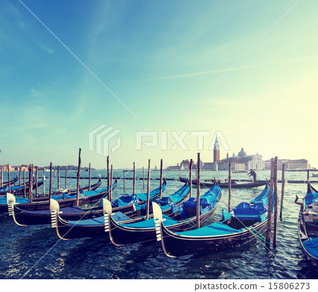 Gondolas on Grand Canal in Venic 15806273