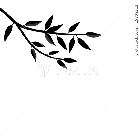 Black Silhouette Branch Tree with Leafs Black Silhouette Branch Tree with Leafs 15808213