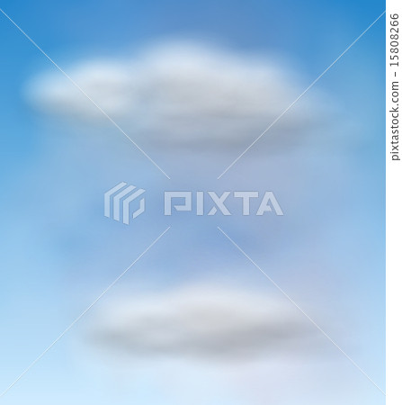 Background Blue Sky Fluffy Clouds - Stock Illustration [15808266] - PIXTA