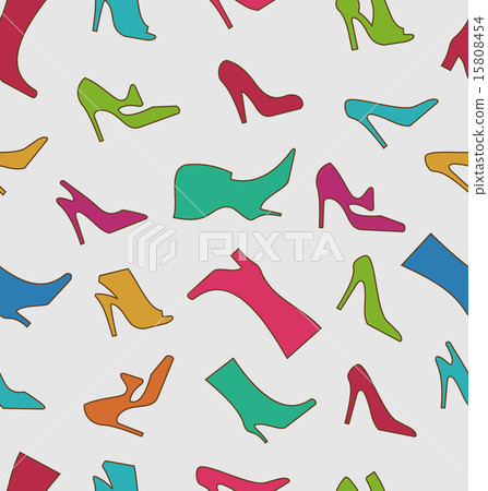 Seamless Pattern with Colorful Women Footwear Seamless Pattern with Colorful Women Footwear 15808454