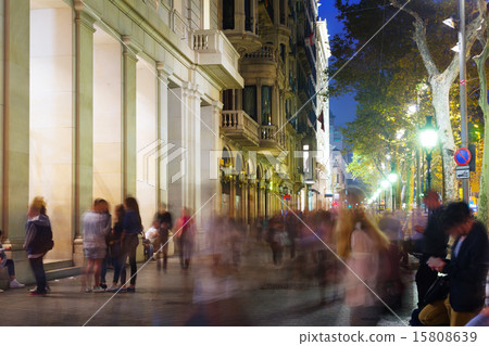 Passeig de Gracia in night. Barcelona Passeig de Gracia in night. Barcelona 15808639