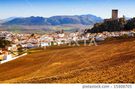 Canete la Real with fields and castle. Andalusia, Spain Canete la Real with fields and castle. Andalusia, Spain 15808705