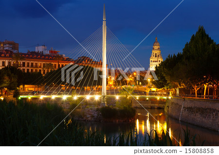 Footbridge in night. Murcia, Spain Footbridge in night. Murcia, Spain 15808858