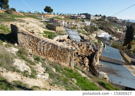 Village with dwelling  caves 15808927
