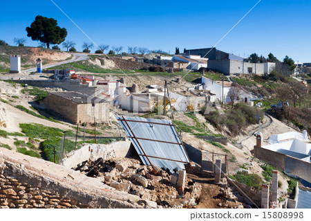 Dwellings built into rock. Baza, Andalusia 15808998