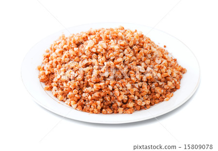 buckwheat porridge in plate 15809078
