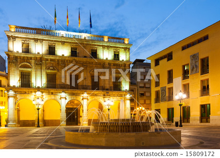 Ayuntamiento at Castellon de la Plana in night Ayuntamiento at Castellon de la Plana in night 15809172
