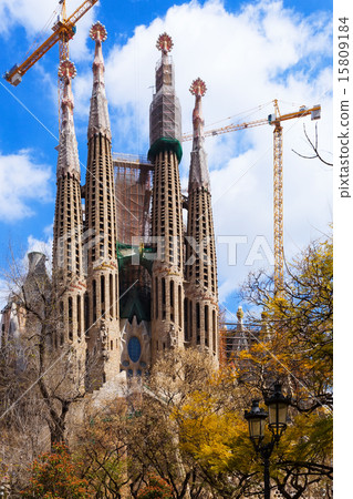 View of Sagrada Familia by   Gaudi. Barcelona 15809184