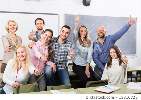 Portrait of adult students at class 15810728