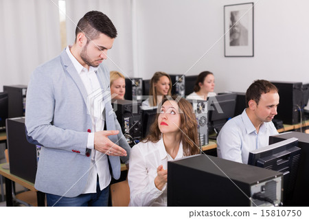 boss and clerk at open space working area boss and clerk at open space working area 15810750