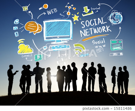Social Network Social Media Business People Outdoors Concept Social Network Social Media Business People Outdoors Concept 15811486